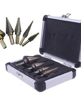 5pc Large Cobalt Hss Step Titanium Cone Drill Hole Cutter