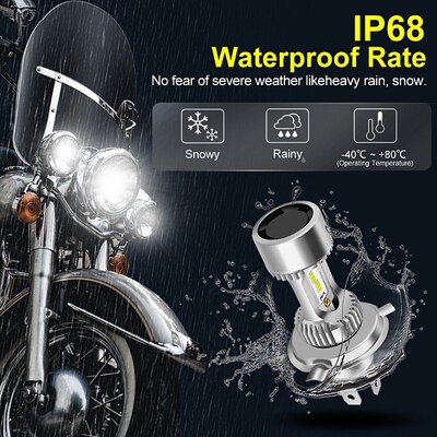 1pc 15000LM H4 BA20D LED Headlight For Motorcycle Blubs With