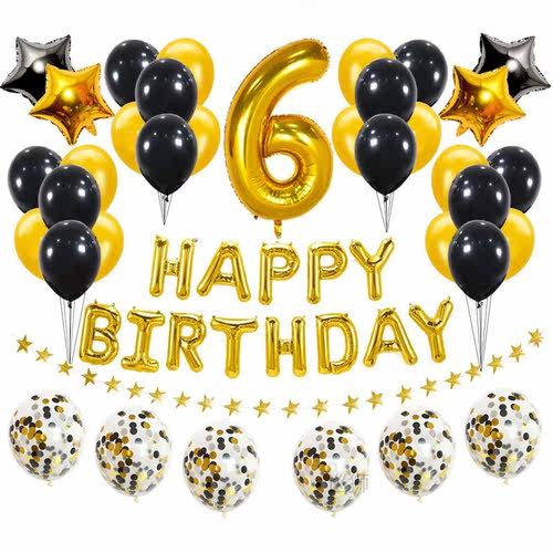 37pcs Gold Black Number 16 18 21 25 30 40 50 60 Years Old Ba