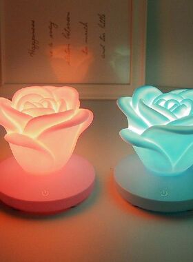 LED Rose Shape Romantic Night Light Dimmable Touch Light