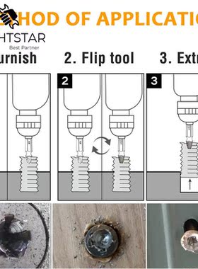 HSS4341 6Pcs Gold Screw Extractor Set Drill Bits Guide Broke