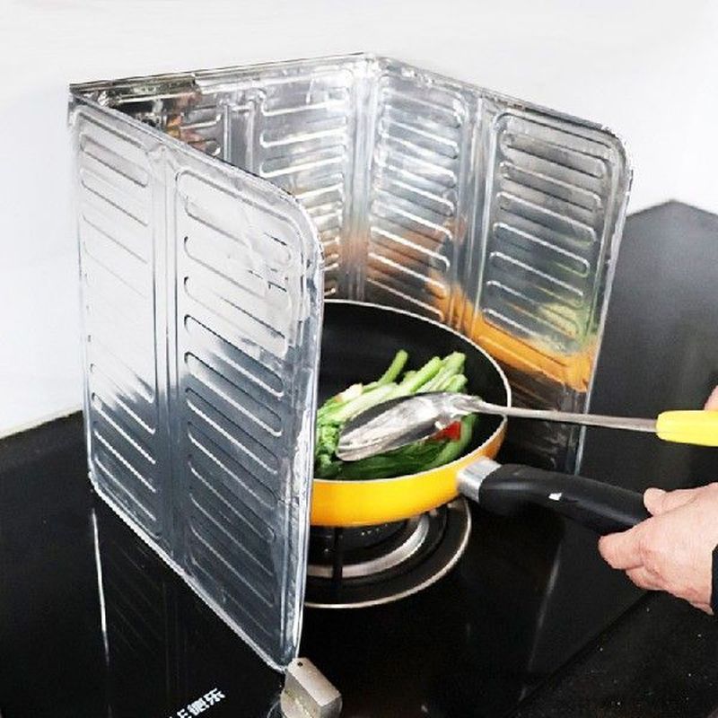 Aluminum Foldable Splatter Screens Kitchen Gas Stove Baffle