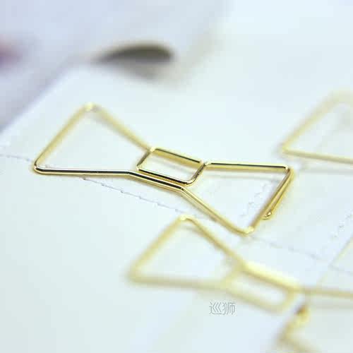 4PCS/LOT Electroplated Gold Paper Clips Pin Metal Clip Bookm
