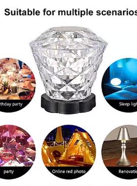 16 Colours Crystal Night Light LED Atmosphere Rechargeable
