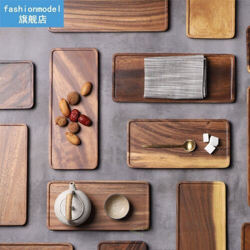 2020 NEW Wood Rectangle Wooden Tea Tray Serving Table Plate