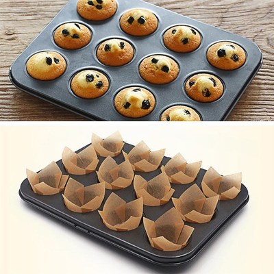 12 Cavity Metal Cake Mold Muffin Cup Cake Bakeware Fondant C