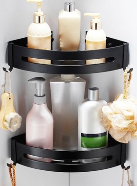 Bathroom Corner Shelf Triangular Toilet Rack Organizer Drain