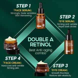 VIBRANT GLAMOUR Retinol Face Eye Cream Serum 4PCS/Set Firmin