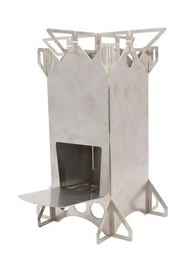 New Folding Stainless Steel Backpacking Rocket Wood Stove Ou