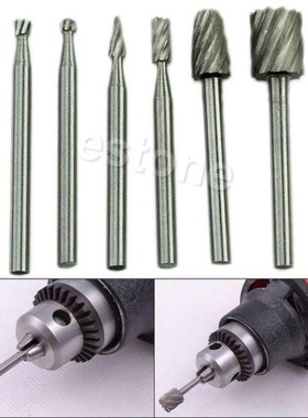 6pcs HSS Routing Router Grinding Bits Burr 适用于 Rotary Too