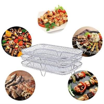 Grilling Rack Stackable Grid 3-layers Air Fryer Holder