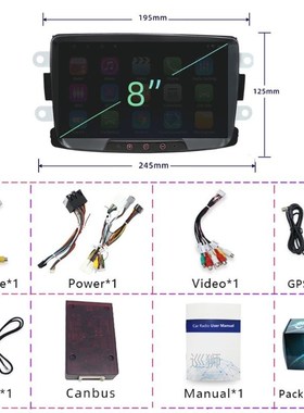 1280*720 IPS 8'' For Renault Dacia/Duster/Logan/Dokk