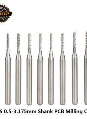 10pcs 0.5-3.175mm PCB Milling Cutter Set Carbide CNC Router