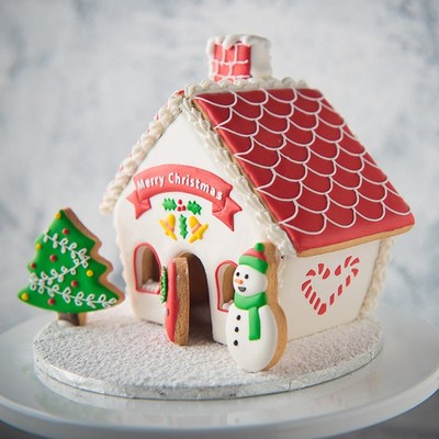 3D Cookies Cutter Mold Xmas House Biscuit Embossing Mou