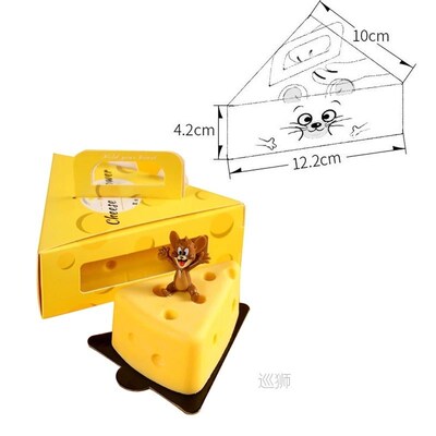 10pcs Cheese Cake Packaging Box Portable Triangle Pastry Box