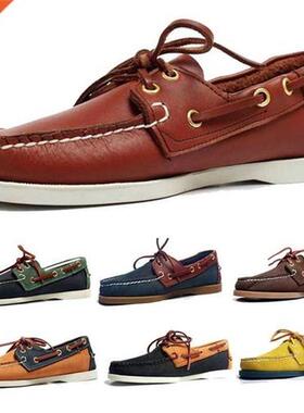 2020Men Genuine Leather Driving Shoes,Docksides Classic Boa