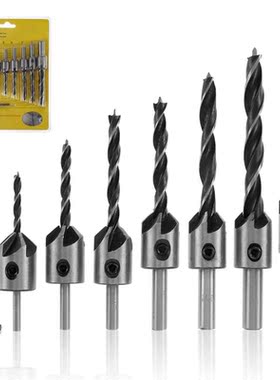 7Pcs Countersink Drill Bits HCS Drill 3/4/5/6/7/8/10mm Punch