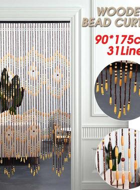 Irregular Shaped 31 Line Wooden Beads Curtain 90x175cm 6 Plu