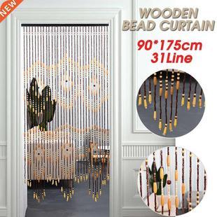 Irregular Shaped 31 Line Wooden Beads Curtain 90x175cm 6 Plu