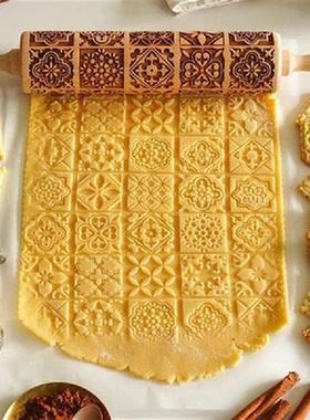 Christmas Rolling Pins Rock Snowflake Elk Wooden Rolling