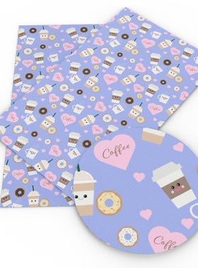 David accessories 20*34cm Cartoon Printed Faux Leather Sheet