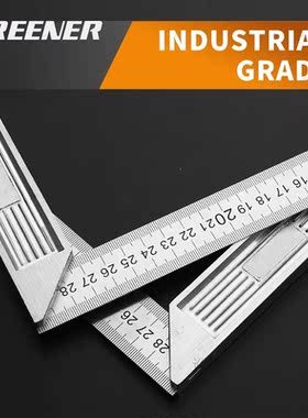 GREENER 90 Degree Angle Ruler Stainless Steel L Shape Ruler