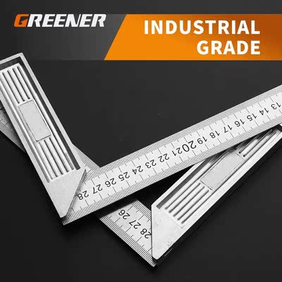 GREENER 90 Degree Angle Ruler Stainless Steel L Shape Ruler