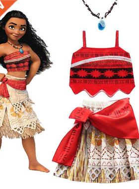 2022 Girls Moana Cosplay Costume for Kids Vaiana Princess Dr