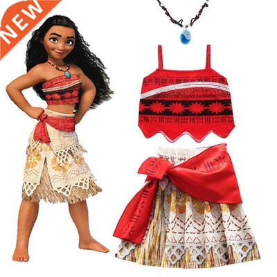 2022 Girls Moana Cosplay Costume for Kids Vaiana Princess Dr