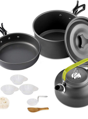 Camping Cookware Set Aluminum Nonstick Portable Outdoor Tabl