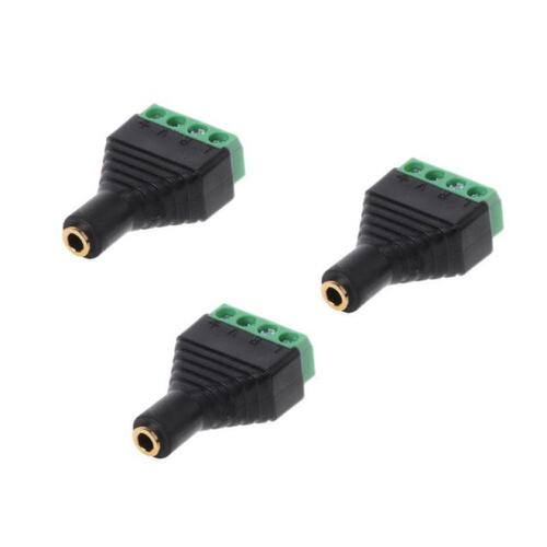 3pcs 3.5mm 1/8 Stereo Plug TRRS Female To 4 Screw AV Termin