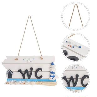 Sign Toilet Wc Wooden Wall Board Hanging Plaque Bathroom