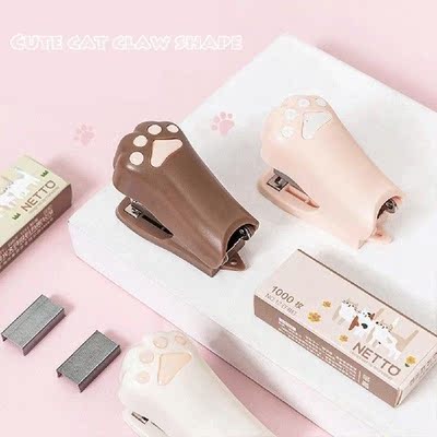Cute Cat Paw Shape Stapler 12 Size Mini Decompression