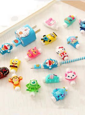 Cute Cartoon Cable Protector de cabo USB Cable Winder For