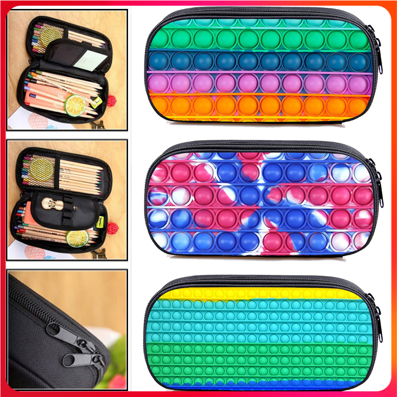 3D Anime Rainbow Bubble Pencil Case Teenager Cartoon Pop Fid