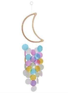Exquisite Wind Chimes Candy Color Wooden Moon Cute Shell