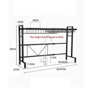 1/2Tier Multi-use Stainless Steel Dishes Rack Dual Sink Drai