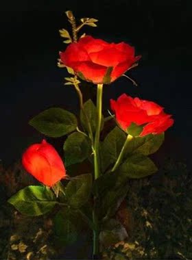 Lamp Solar LED Roses Vivid Attractive Colorful Light