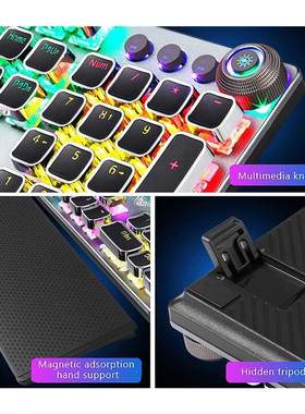Gaming Mechanical Keyboard Retro Square Keycap PC Keypad Wir