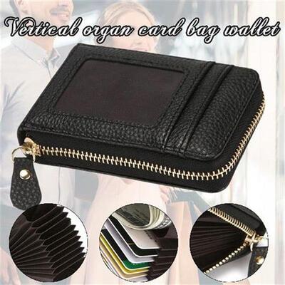 PU Leather Credit Card Holder with Multi Compartment Small