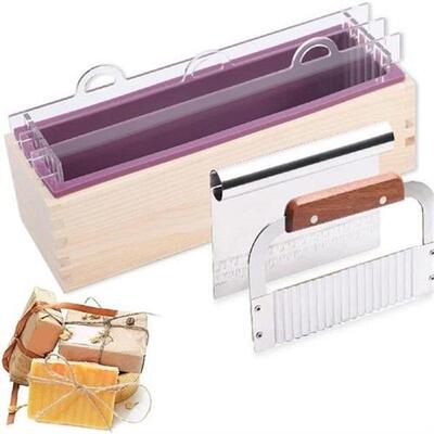 Wood Silicone Soap Mold Set with Acrylic Separators DIY