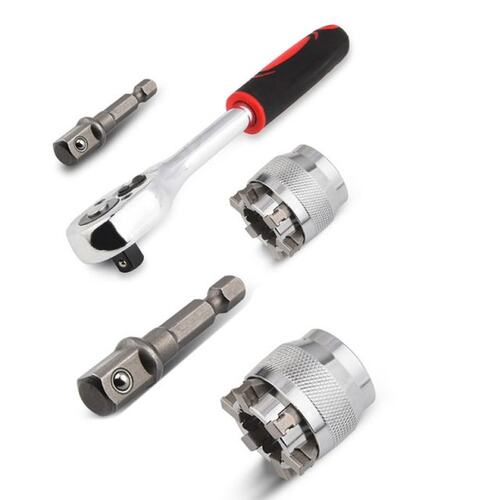 Universal Socket 10mm-19mm Cr-V Steel Ratchet Adapter Extens