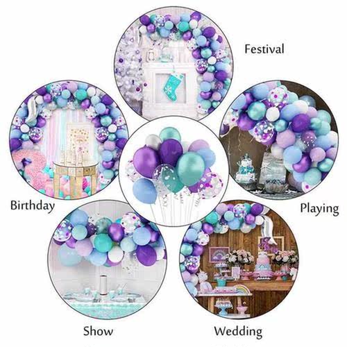 Mermaid Balloon Garland Arch Kit Long Green Purplee White Co