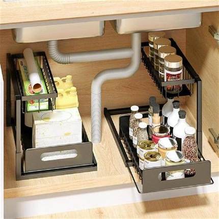Creative under Sink Pull-out Drawer Design Storage Rack