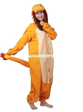 Adult Flannel Kigurumi Charmander Pokemon Cosplay Costume Un
