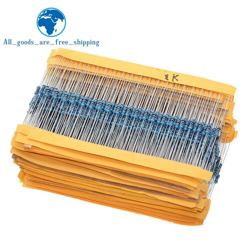 TZT 100pcs  1/4W 1R~22M 1% Metal film resistor 100R 220R 1K