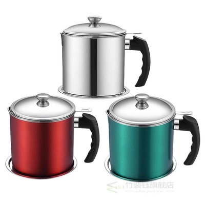 Oil Can Stainless Steel Grease Strainer Container with Filte