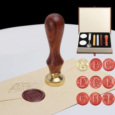 26 Letter Pattern Retro Sealing Wax Set DIY Paper Envelope D