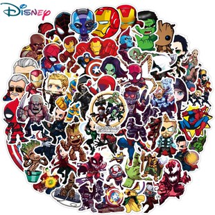 Disney 10/30/50pcs Cartoon Marvel Stickers The Avengers Wat
