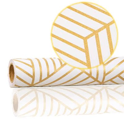Self Adhesive Furniture Wallpaper Hexagon Pattern Champagne